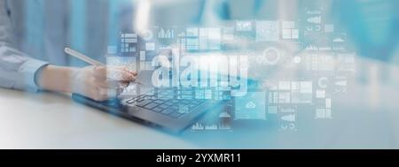 Data Analytics and Business Intelligence Dashboard Concept. Stock Photo