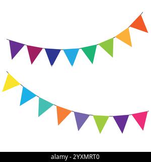 Holiday flags, great design for any purposes. Holiday flags for celebration decoration design. Stock Vector