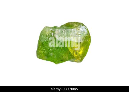 Closeup natural rough Mali Garnet gemstone on white background Stock Photo