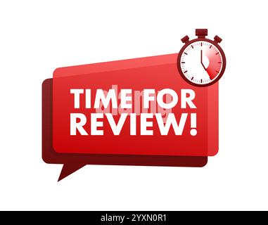 Stopwatch showing time for review on speech bubble Stock Vector
