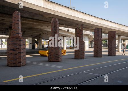 The "Towers" five piece sculpture in Zurich, Switzerland Stock Photo