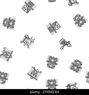 geothermal energy power plant seamless pattern vector Stock Vector