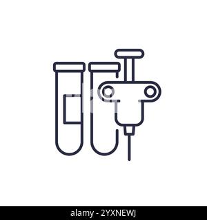 biopsy samples line icon, vector Stock Vector