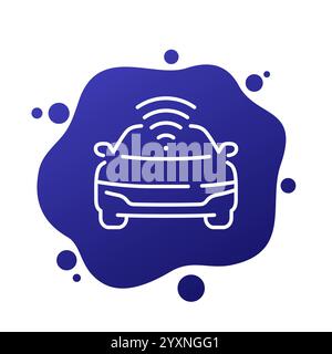 smart car line icon, remote control for vehicle Stock Vector