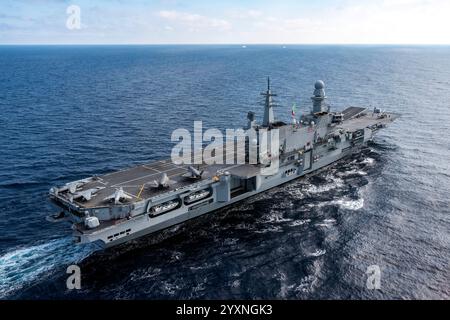 High angle view of an aircraft carrier in the sea Stock Photo - Alamy