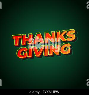 Thanksgiving text effect design for social media ads Stock Vector