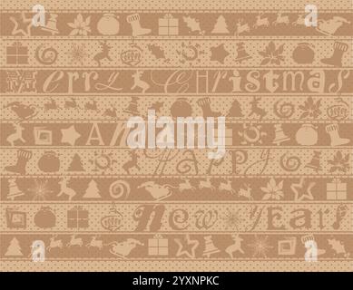 Festive seasonal Merry Christmas and Happy New Year typographic, stylish, decorative, festive illustration Stock Vector