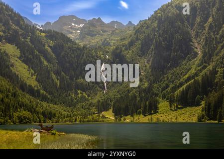 View over lake Steirischer Bodensee near Schladming, Styria, Austria Stock Photo