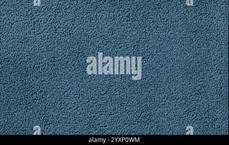 Soft blue bath towel texture background displaying the intricate detail of absorbent microfiber material, creating a surface ideal for backgrounds and Stock Photo