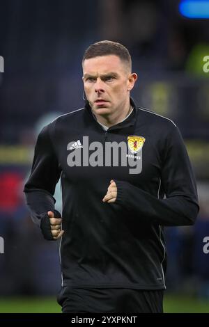 John Beaton, Scottish football association authorised football referee in training at Hampden Park football stadium, Glasgow, Scotland, UK Stock Photo