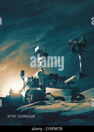 Curiosity, Mars Exploration Rover Project Poster Stock Photo