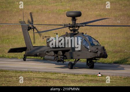 AH-64E Apache Guardian helicopter of the Royal Netherlands Air Force. Stock Photo