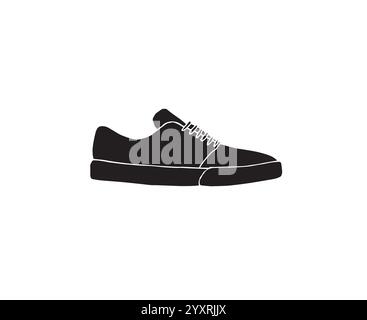 Vector black hand drawn doodle sketch skate sneaker shoe isolated on white background Stock Vector