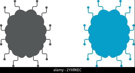 Illustration about artificial intelligence in the form of a human brain, flat vector illustration Stock Vector