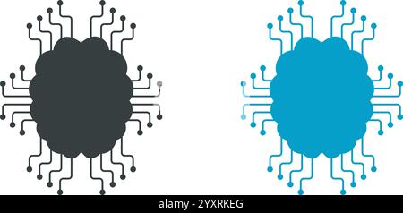Illustration about artificial intelligence in the form of a human brain, flat vector illustration Stock Vector