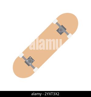 Vector flat cartoon colored skateboard isolated on white background Stock Vector