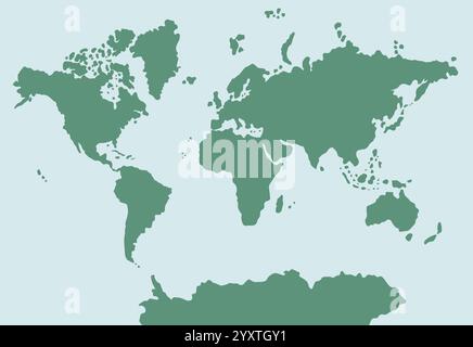 Vector hand drawn doodle sketch colored world map isolated on white background Stock Vector