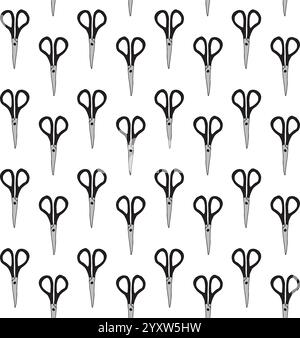 Vector seamless pattern of colored hand drawn doodle sketch scissors isolated on white background Stock Vector