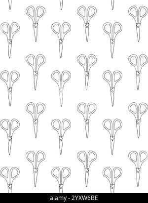Vector seamless pattern of hand drawn doodle sketch scissors isolated on white background Stock Vector
