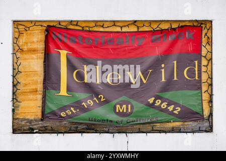 Banner on The Flamingo Club building in the old African-American resort of Idlewild, Michigan, USA [No release; editorial licensing only] Stock Photo