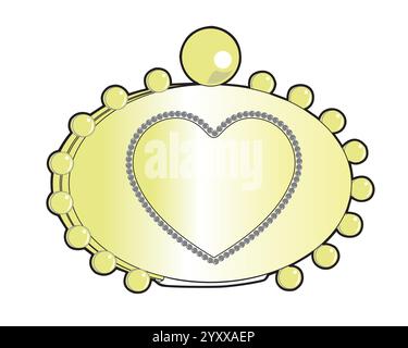 Clutch bag technical line drawing vector mockup template. Stock Vector