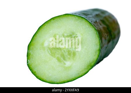 Half of cucumber isolate on white background. Vegetables, cucumber. Stock Photo
