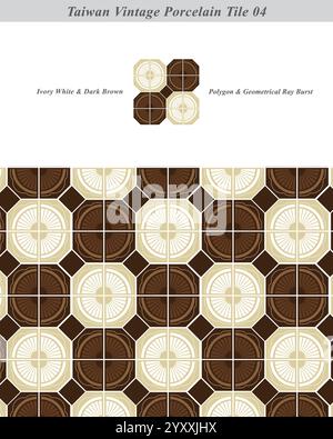 Taiwan Vintage porcelain tile-04 Stock Vector