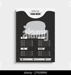 Creative Food Menu Template Design Stock Vector
