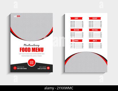 Creative Food Menu Template Design Stock Vector