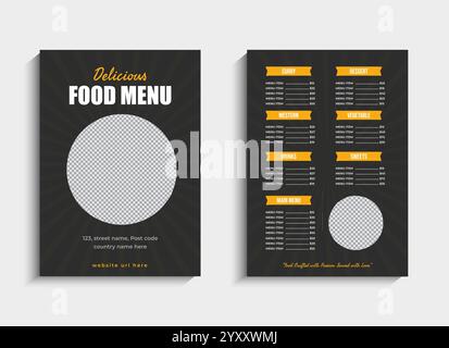 Creative Food Menu Template Design Stock Vector