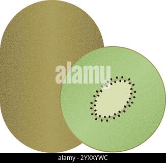 Vector fruit GreenKiwi cartoon vector illustration isolated object Stock Vector