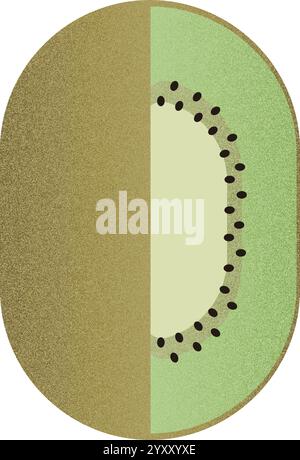 Vector fruit helf GreenKiwi cartoon vector illustration isolated object Stock Vector