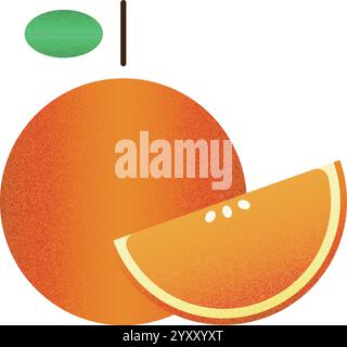 Vector fruit orange cartoon vector illustration isolated object Stock Vector