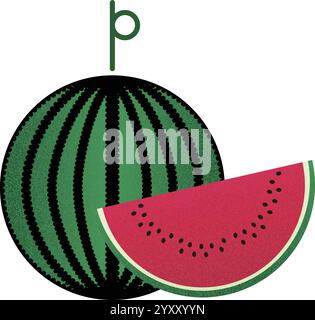 Vector fruit Watermelon cartoon vector illustration isolated object Stock Vector