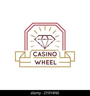 Simple Logo with Casino badge Icon Stock Vector