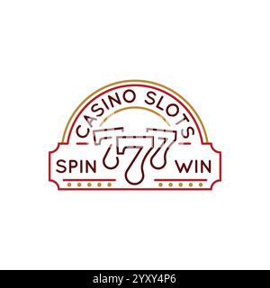 Simple Logo with Casino slots 777 Icon Stock Vector
