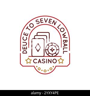 Simple Logo with playing Cards with Diamond Suit Icon Stock Vector