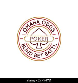 Simple Logo with Omaha Poker Icon Stock Vector