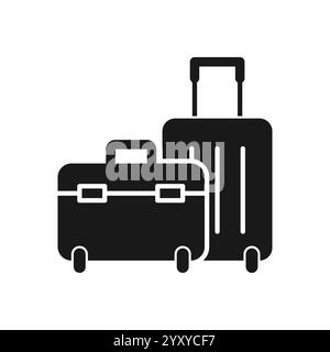 Travel, baggage, tourism, luggage, airport vector flat icon Stock Vector