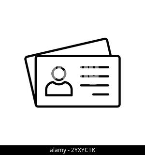 Id card icon. Id card badge icon. Identification card, driver's license icon. Vector illustration. Stock Vector