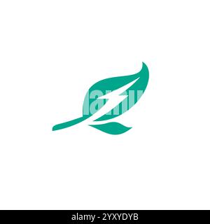 eco energy logo vector icon. natural power logo with leaf. Stock Vector