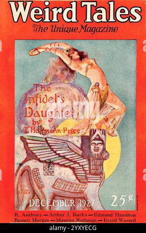 Cover of the pulp magazine Weird Tales (Dec 1927, vol. 10, no. 6) featuring The Infidel's Daughter by E. Hoffmann Price - Cover Art by Hugh Rankin Stock Photo