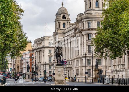 London, England - September 8.2024: Street view at the Whitehall street at the Sunday morning Stock Photo