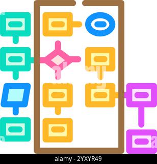 algorithm flowchart machine learning line icon vector illustration ...