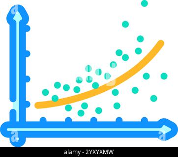 regression graph machine learning line icon vector illustration Stock ...