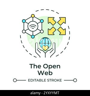 Open web multi color concept icon Stock Vector