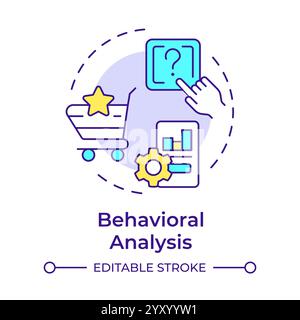 Behavioral analysis multi color concept icon Stock Vector