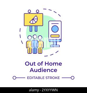Out of home audience multi color concept icon Stock Vector