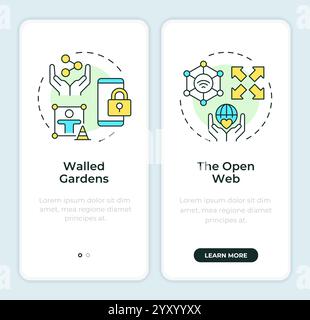 Digital experiences onboarding mobile app screen Stock Vector