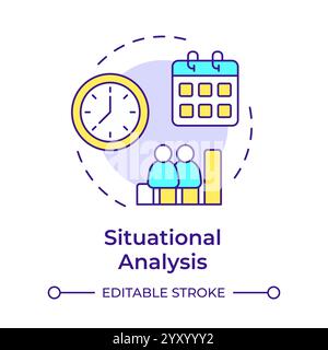 Situational analysis multi color concept icon Stock Vector